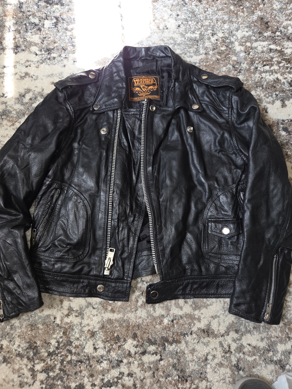 Milwaukee Leather  Kids Biker Jacket Black Youth XL Great Condition unisex